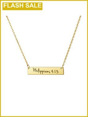 Memgift Christian Bar Necklace Bible Verse Faith Jewelry Baptism Gift